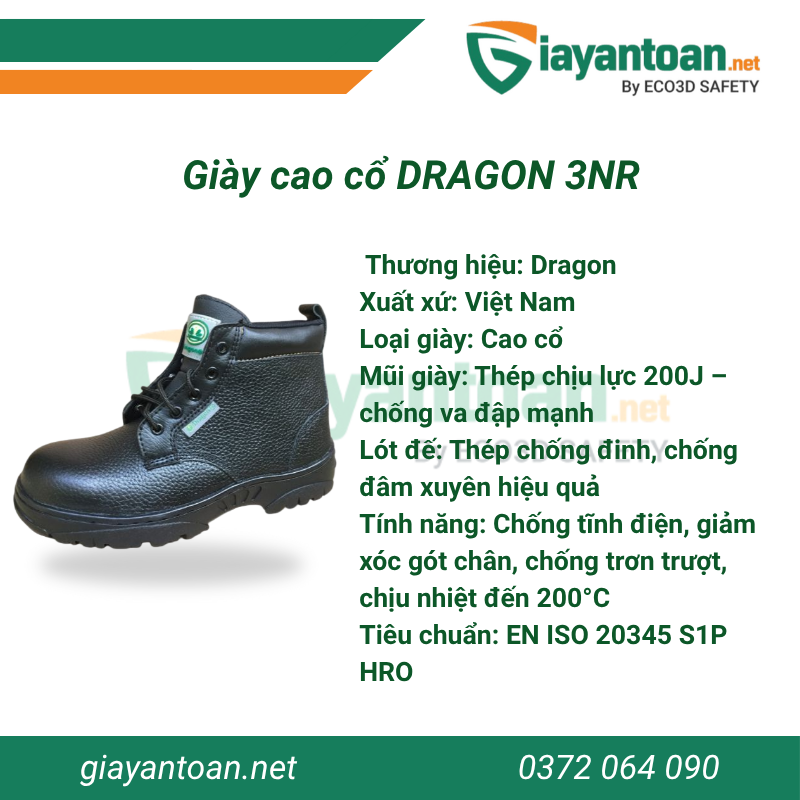 Giày bảo hộ cao cổ Dragon 3NR