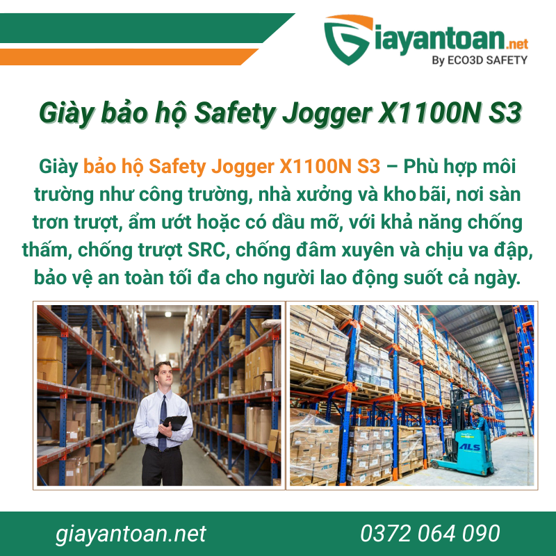 Ứng dụng thực tế của Giày Safety Jogger X1100N S3
