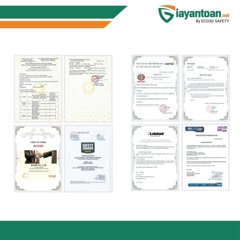 Giấy chứng nhận hợp tác của Hans thương hiệu Giày bảo hộ Hans HS-202-AIR