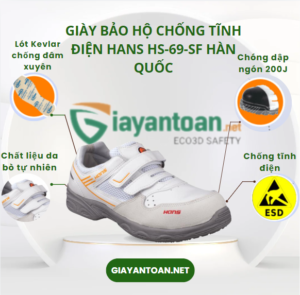 Giày bảo hộ chống tĩnh điện Hans HS-69-SF Hàn Quốc