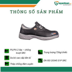 Thông số kỹ thuật giày bảo hộ Hans HS-302-1