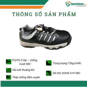 Thông số kỹ thuật giày bảo hộ Hans HS-12HD-1
