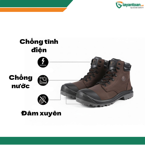 Tính năng giày bảo hộ cao cổ King Power M-222 chống trượt chống va đập