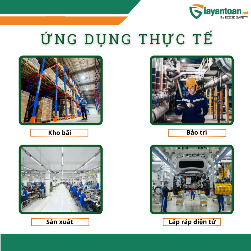 Ứng dụng giày bảo hộ thể thao Sporty ERST17LB01 trong kho xưởng