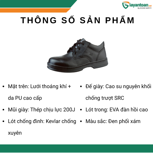 Thông số kỹ thuật giày bảo hộ K2 TE600