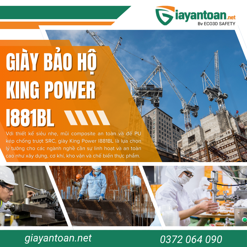 Ứng dụng thực tế của Giày bảo hộ King Power I881BL