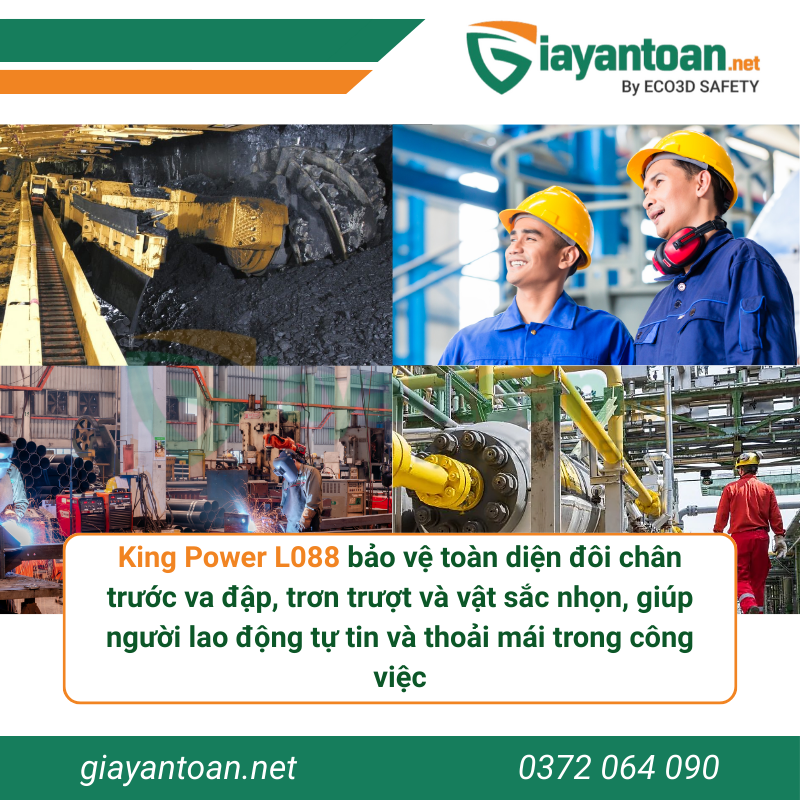Ứng dụng thực tế của Giày bảo hộ King Power L088