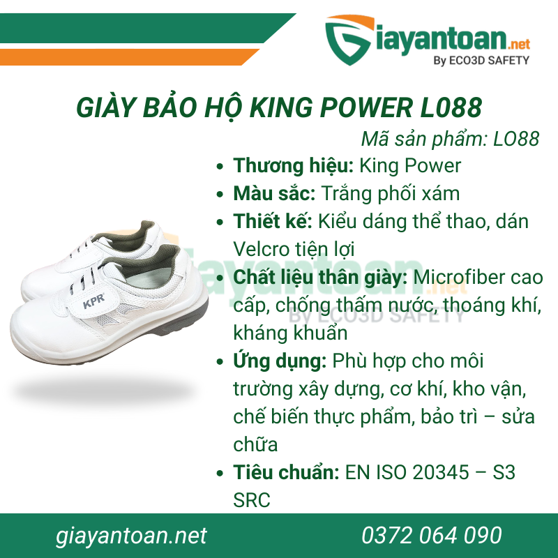 Thông số kỹ thuật của Giày bảo hộ King Power L088