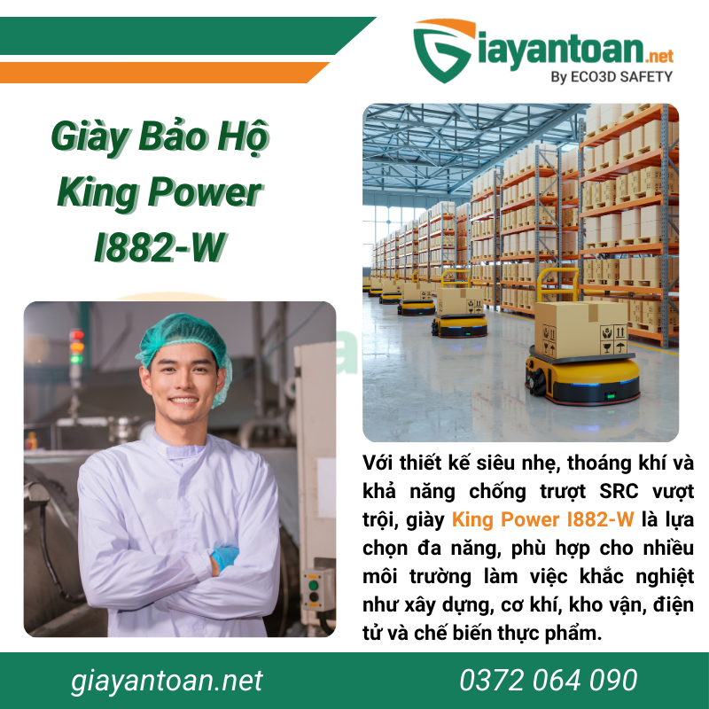 Ứng dụng thực tế của Giày bảo hộ King Power I882-W