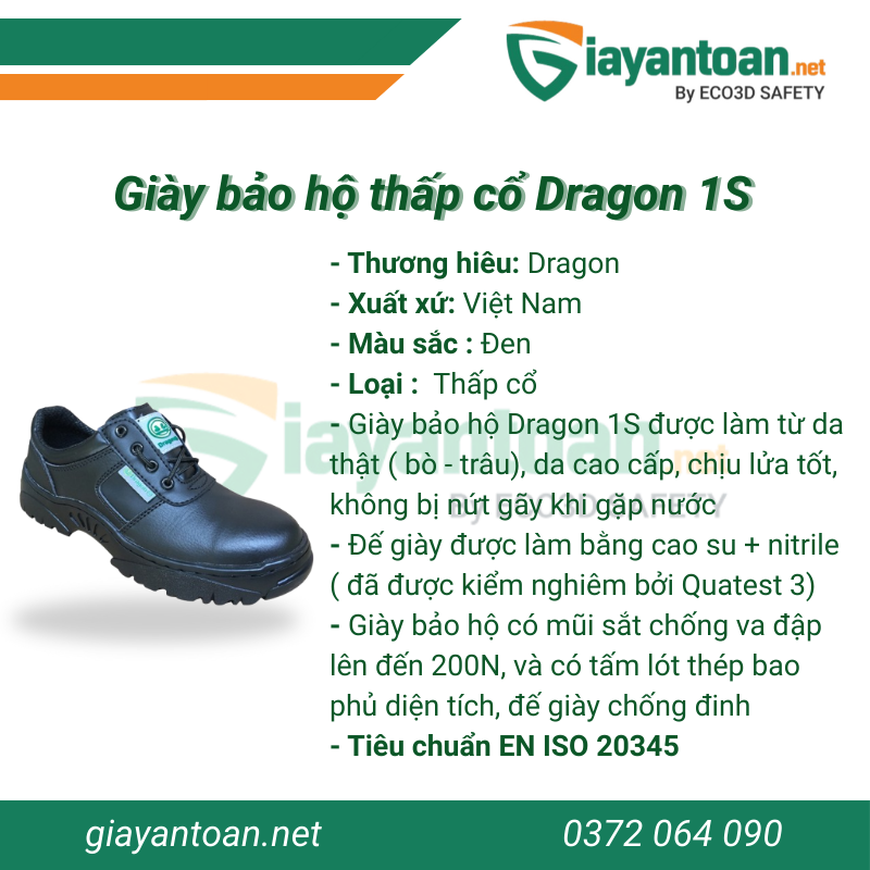 Giày bảo hộ thấp cổ Dragon 1S