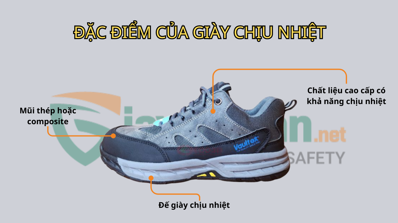 Giày bảo hộ lao động chịu nhiệt chính hãng, chất lượng cao.
