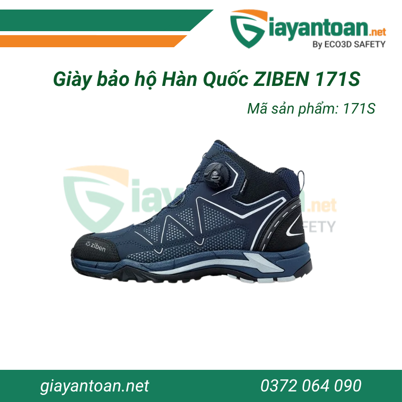 Giày bảo hộ Ziben 171S – Giày bảo hộ Hàn Quốc cao cấp, chống đâm xuyên, thoáng khí