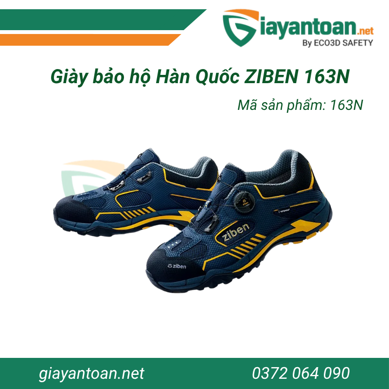Giày bảo hộ cao cấp Ziben 163N – giày bảo hộ chính hãng, thoáng khí và kháng nước