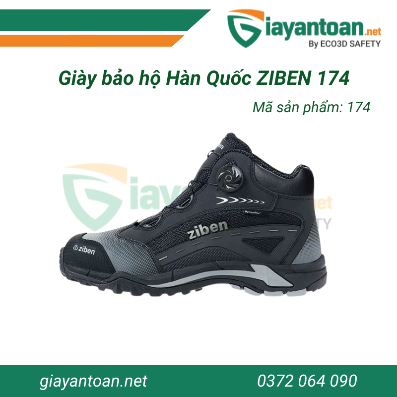 Giày bảo hộ Ziben 174 Hàn Quốc – phù hợp cho ngành cơ khí, điện, xây dựng.