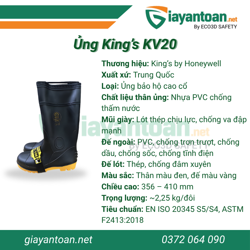 Ủng bảo hộ Kings KV20