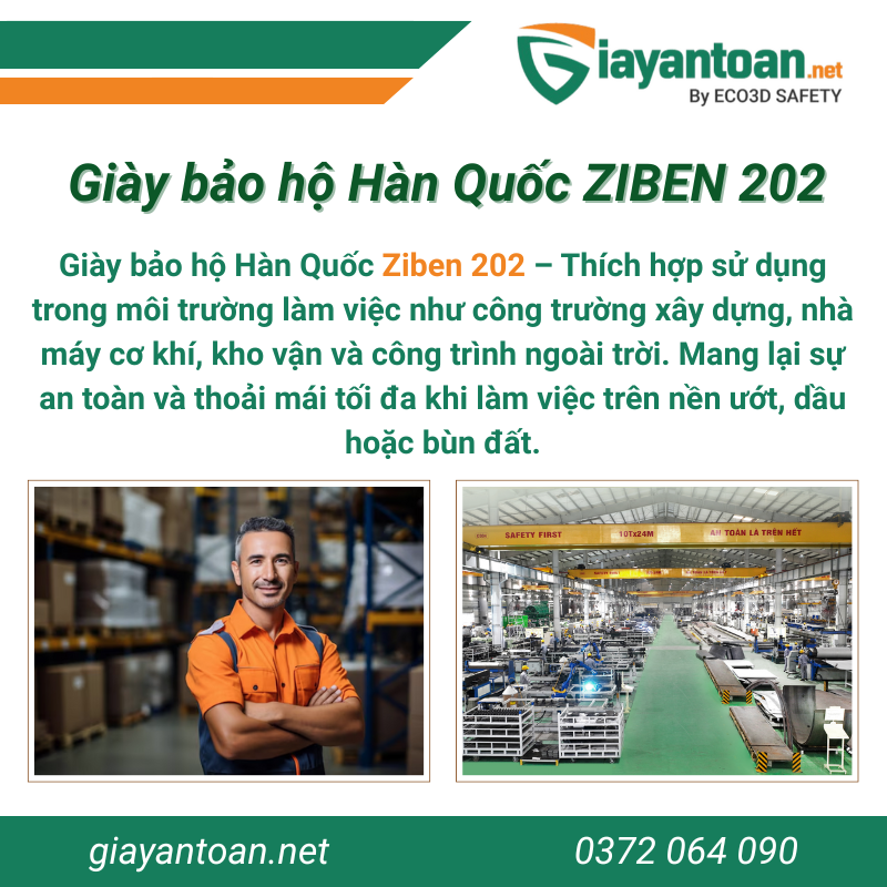 Ứng dụng thực tế của Giày bảo hộ Hàn Quốc Ziben 202