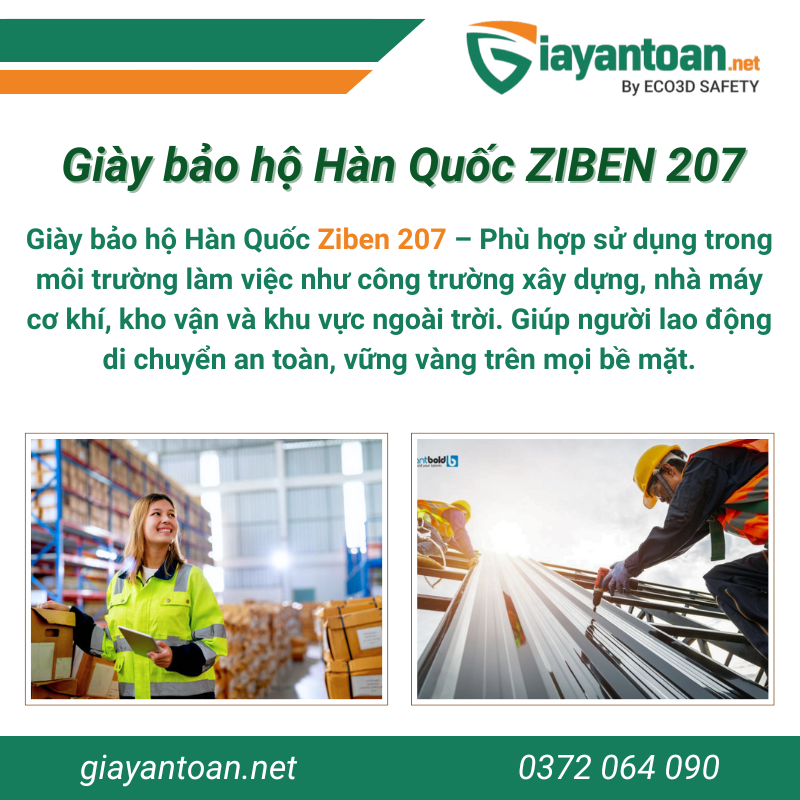 Ứng dụng thực tế của Giày bảo hộ Ziben 207