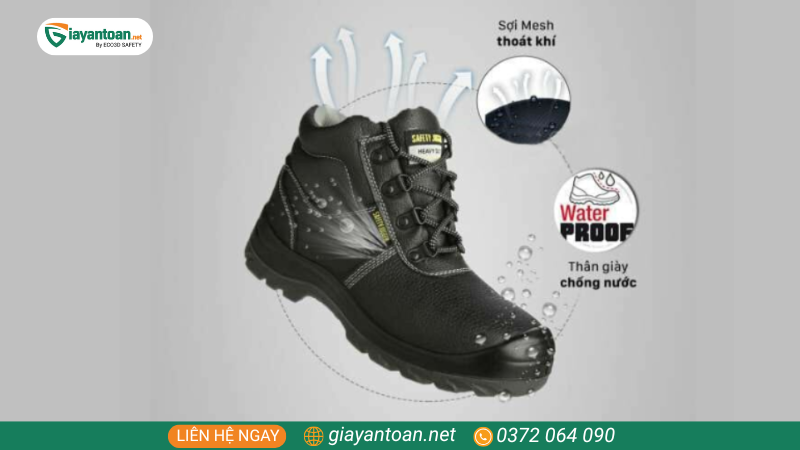 Cấu tạo giày bảo hộ thoáng khí