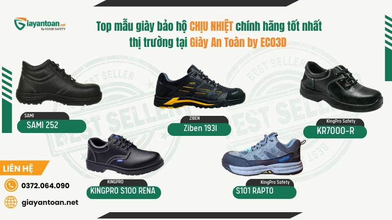 Top Các Dòng Giày Bảo Hộ Chịu Nhiệt Tiêu Biểu Tại Giày An Toàn ECO3D