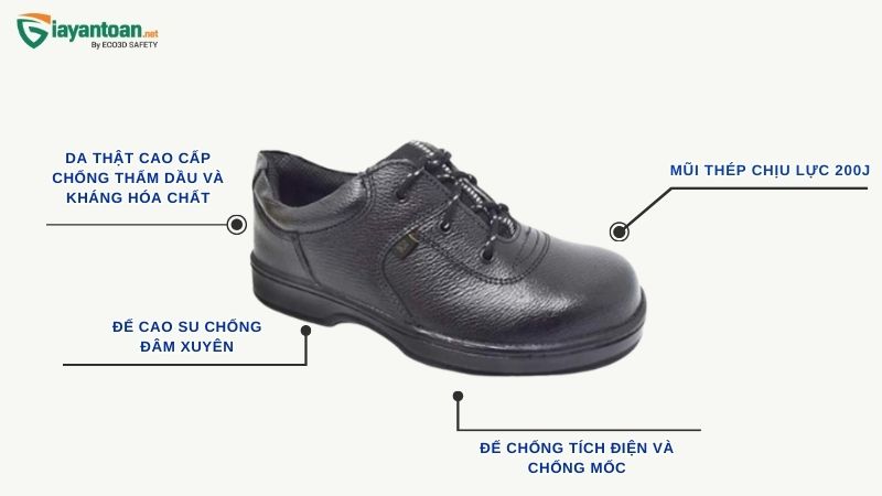 Giày bảo hộ cao cấp TE-7000-R chống va đập