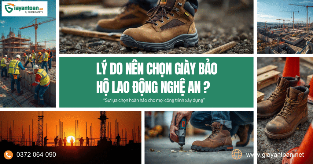 Giày bảo hộ lao động cao cấp tại Nghệ An, giải pháp an toàn và hiệu quả cho công trình.