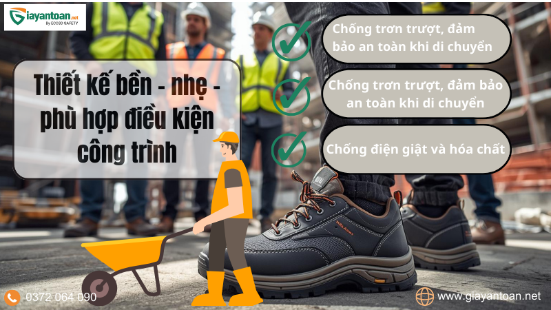 Giày bảo hộ lao động chính hãng tại Nghệ An, sự lựa chọn hoàn hảo cho mọi công trình xây dựng.