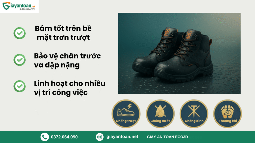 Lợi ích vượt trội khi sử dụng giày bảo hộ lao động đạt chuẩn quốc tế tại Bình Định.