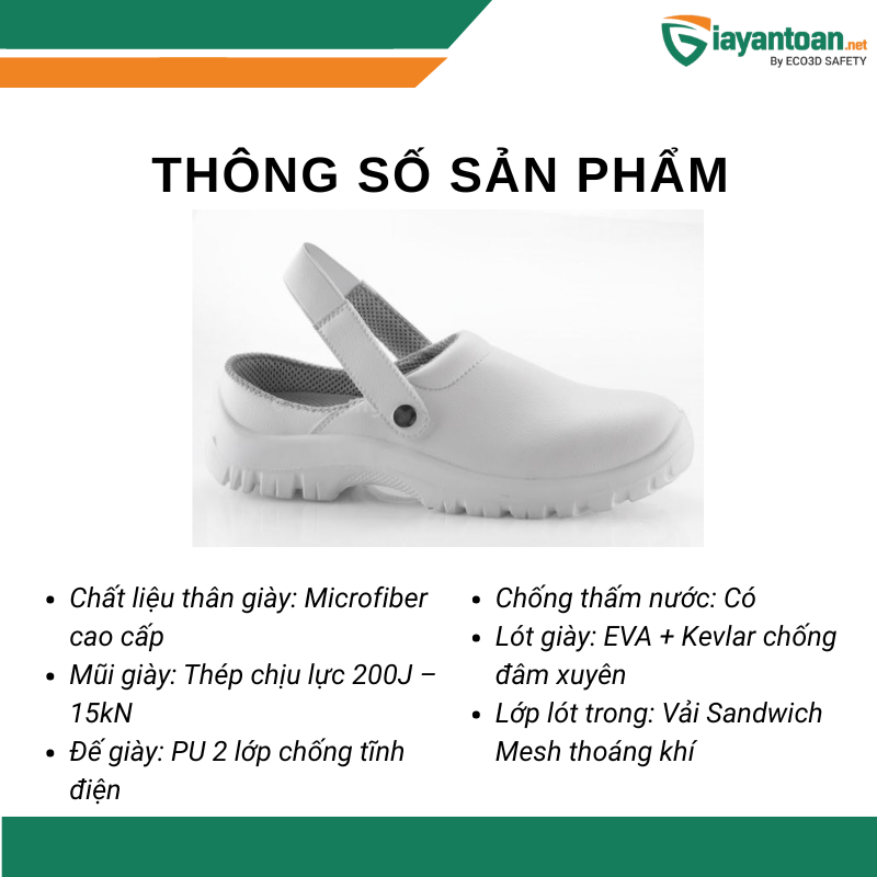 Thông số của Giày Phòng Sạch Giày Phòng Sạch Safetoe L-7096