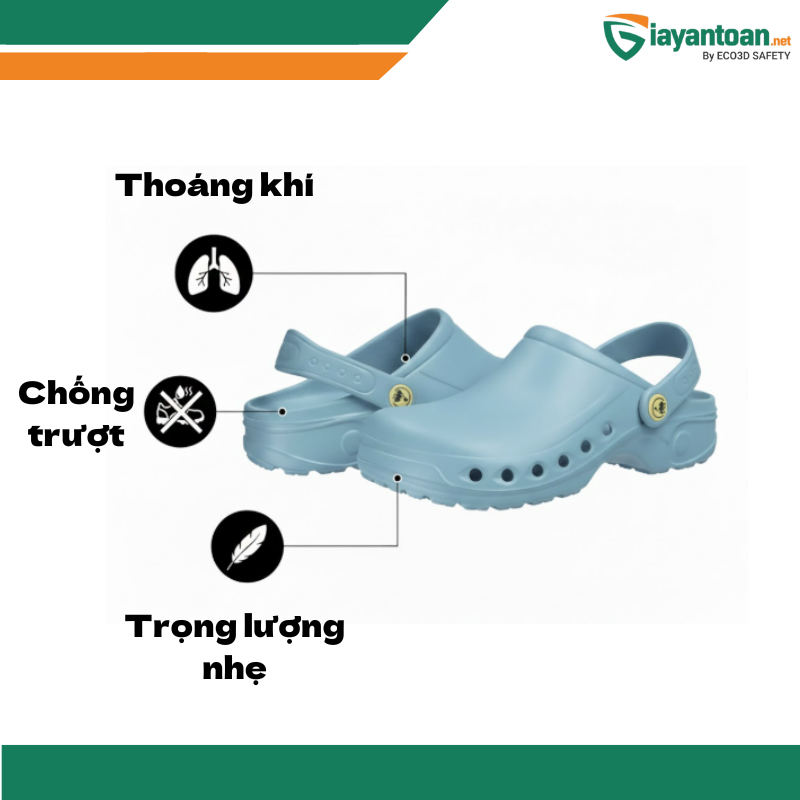 Tính năng giày phòng sạch Jogger Sonic chống tĩnh điện ESD và chống trượt