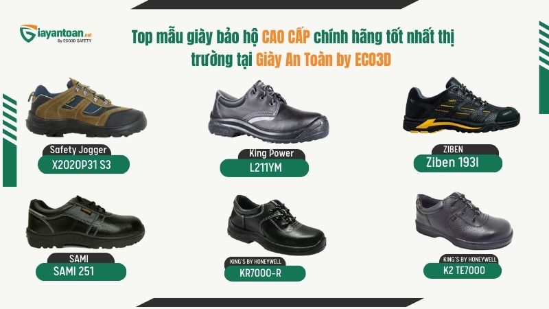 Top 6 giày bảo hộ cao cấp giá tốt tại Giày An Toàn