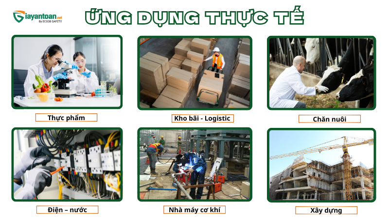 Ứng dụng thực tế của giày bảo hộ kháng nước trong nhiều ngành nghề