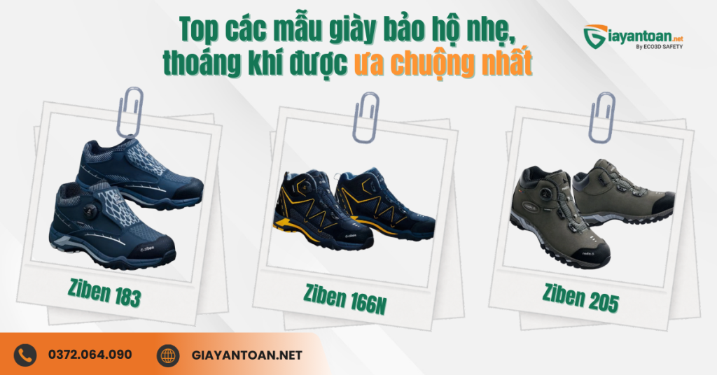 Top các mẫu giày bảo hộ nhẹ, thoáng khí được ưa chuộng nhất hiện nay