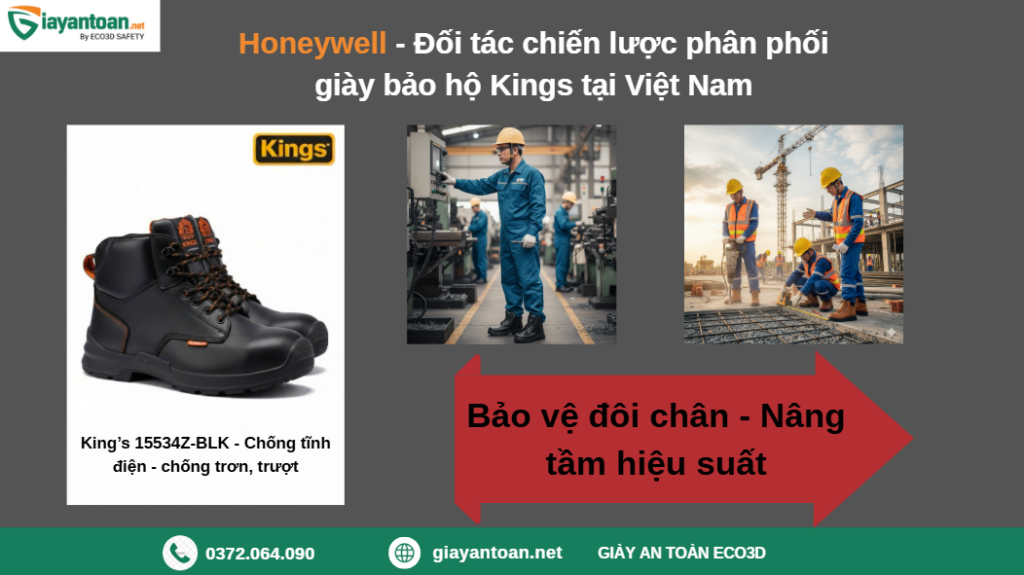 Giày bảo hộ Kings bền bỉ chống đinh chống va đập tiêu chuẩn quốc tế