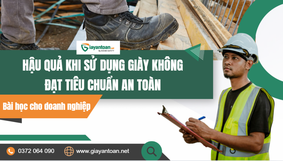 Hậu quả khi sử dụng giày không đạt tiêu chuẩn an toàn cho doanh nghiệp.