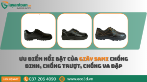 Banner ưu điểm giày bảo hộ Sami chống đinh chống trượt.
