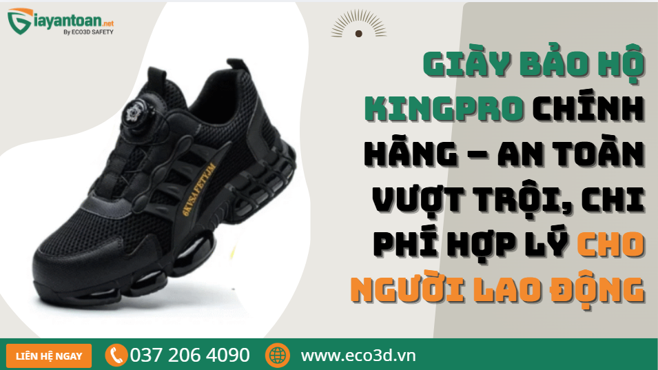 iày bảo hộ Kingpro chính hãng màu đen kiểu dáng thể thao siêu nhẹ