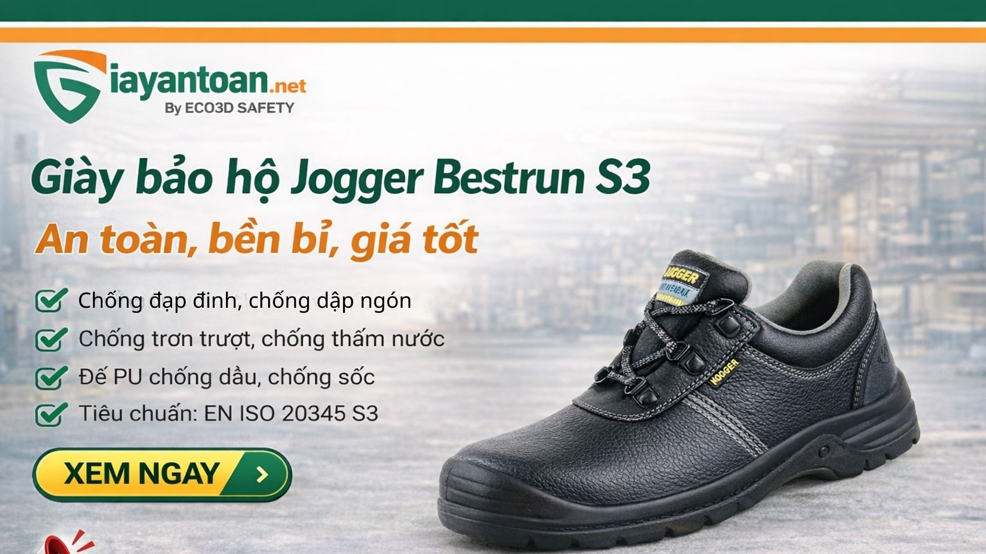 Giày bảo hộ Safety Jogger Bestrun S3 an toàn, bền bỉ