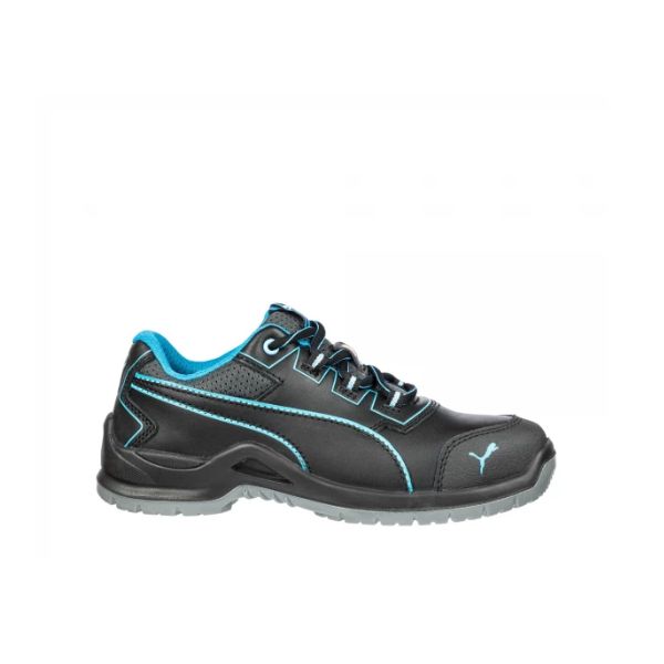 Giày bảo hộ lao động PUMA Niobe Blue Low WNS S3 ESD SRC chính hãng, thiết kế nữ, chống trượt, chống tĩnh điện, an toàn và thoải mái khi làm việc.
