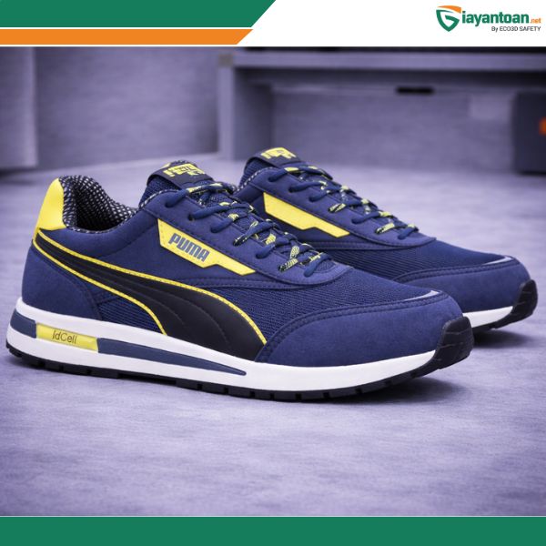 Giới thiệu giày bảo hộ Puma RIDER BLUE LOW metal-free, nhẹ và bền