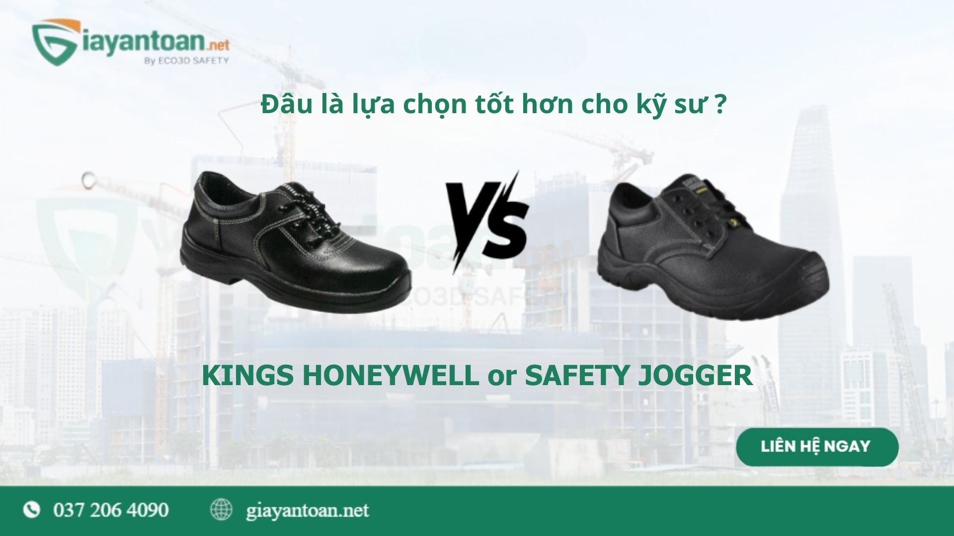 So sánh giày bảo hộ Kings Honeywell và Safety Jogger