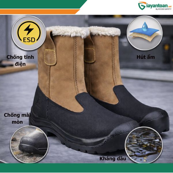 Tính năng giày bảo hộ Delta Plus TAKU S3 CI SRC chống trượt SRC, cách nhiệt CI