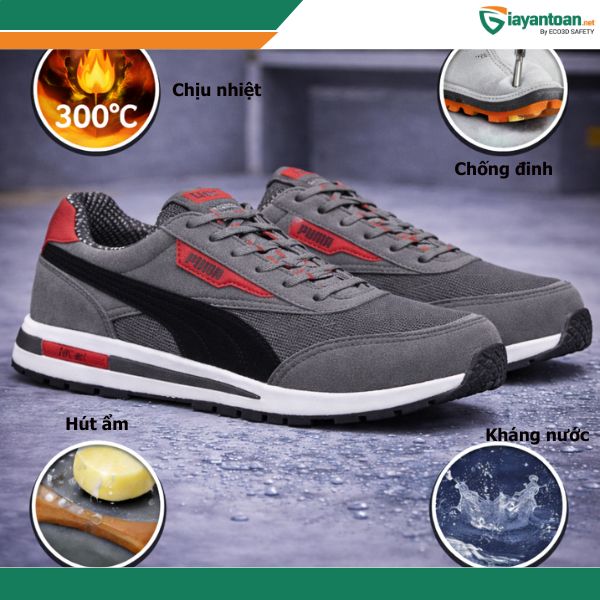 Tính năng giày bảo hộ RIDER GREY LOW S1PS ESD FO HRO SR chống trượt chịu nhiệt