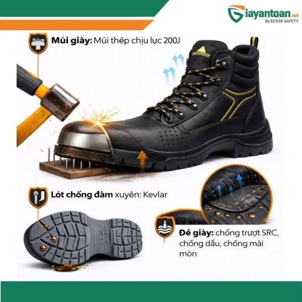 Tính năng giày bảo hộ CALYPSO S3 SRC chống trượt chống va đập