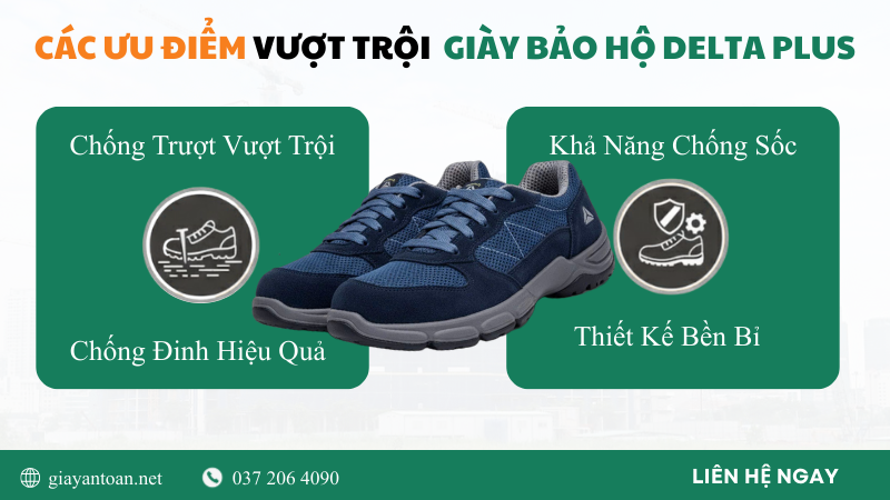 Ưu điểm vượt trội của giày bảo hộ Delta Plus chất lượng cao